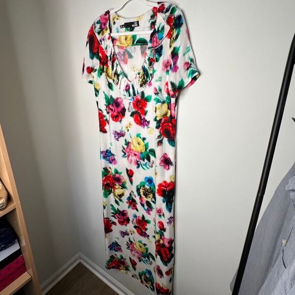 Love Moschino Pixel Rose Floral Maxi Dress Size 8 - Picture 3 of 9